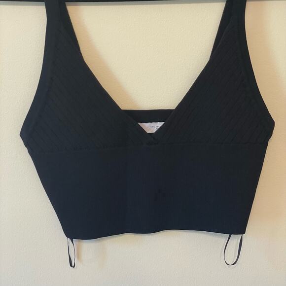 Zara L brallette black spaghetti strap v neck band stripe texture contemporary - Picture 3 of 7